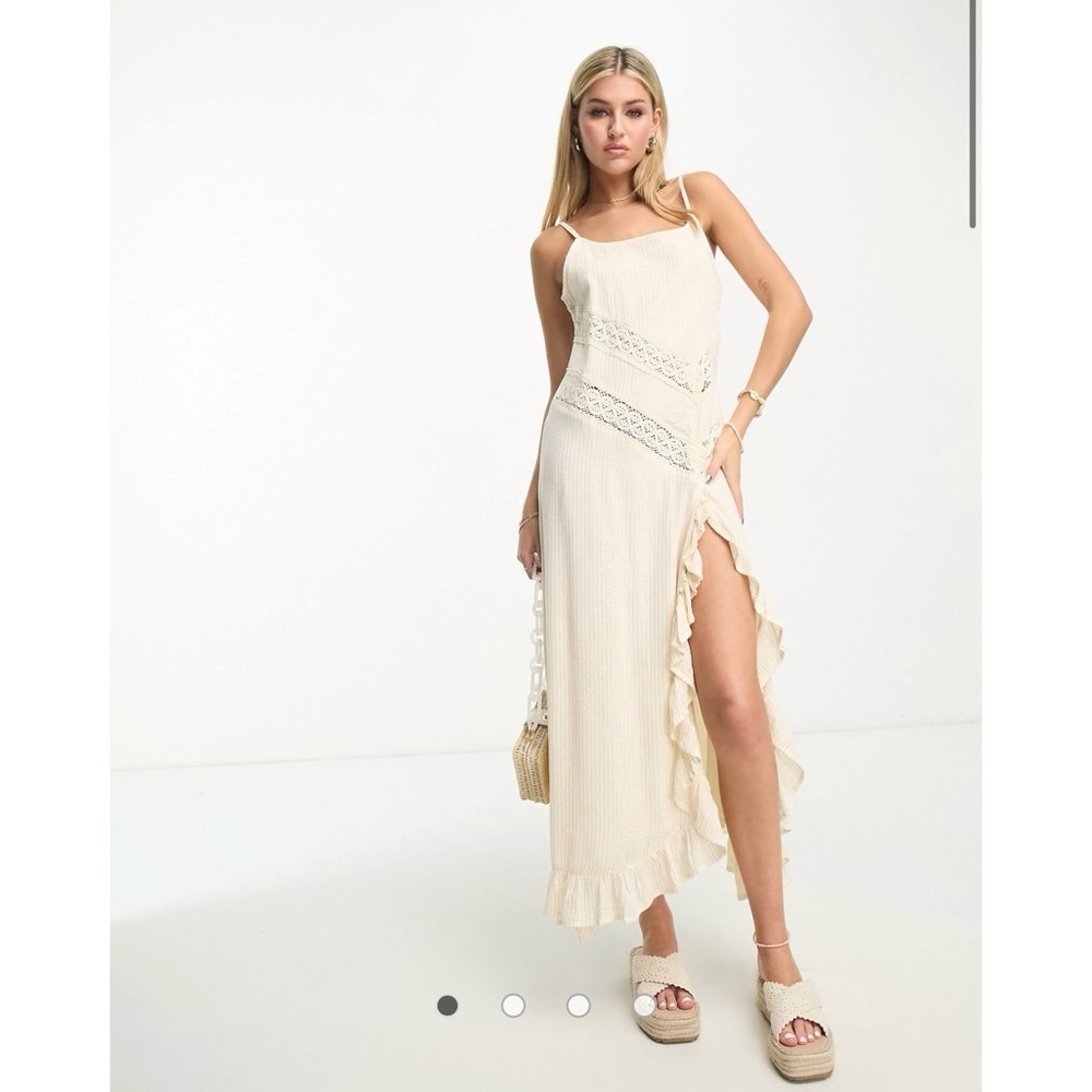 NWT RAGA Golden Rays Midi Lace Slip Dress